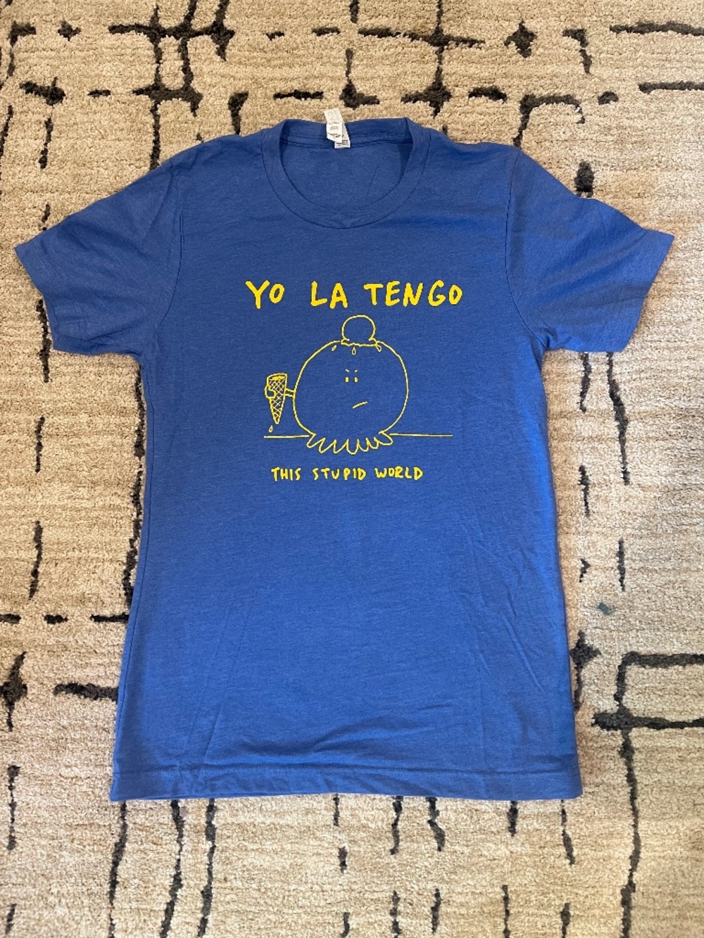 Yo La Tengo Band This Stupid World Logo Shirt Unisex Size Small Blue Indie Rock